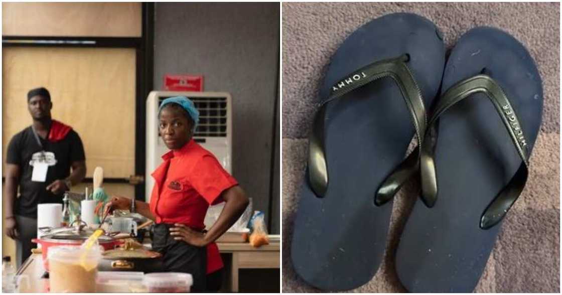 Nigerian chef Hilda Baci and her slippers Nigerian chef Hilda Baci and her slippers