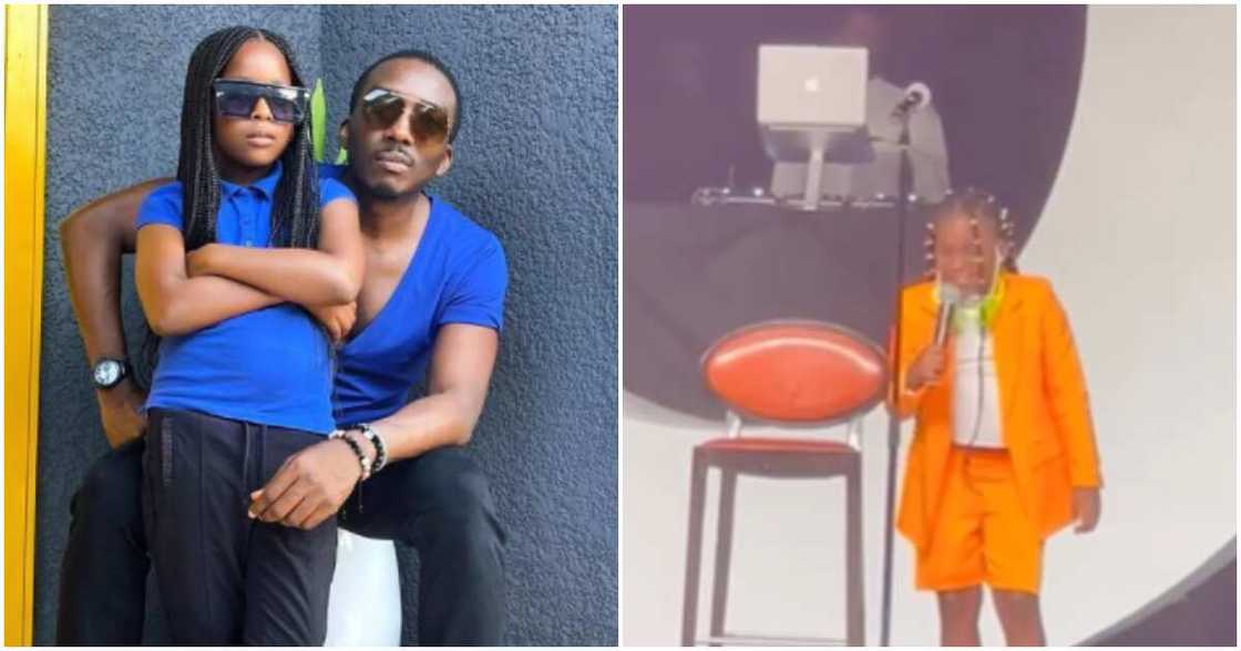 Nigerian comedian Bovi and his daughter Uyoyo Nigerian comedian Bovi and his daughter Uyoyo