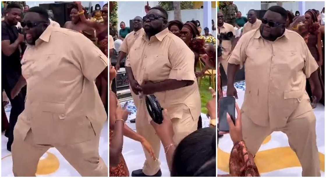 Photos of plus-size man doing wedding dance. Photos of plus-size man doing wedding dance.