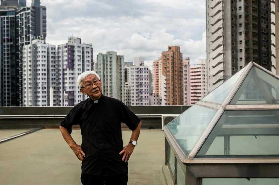 Cardinal Joseph Zen, pictured here in 2020, will go on trial Monday over his involvement with a defence fund for protesters