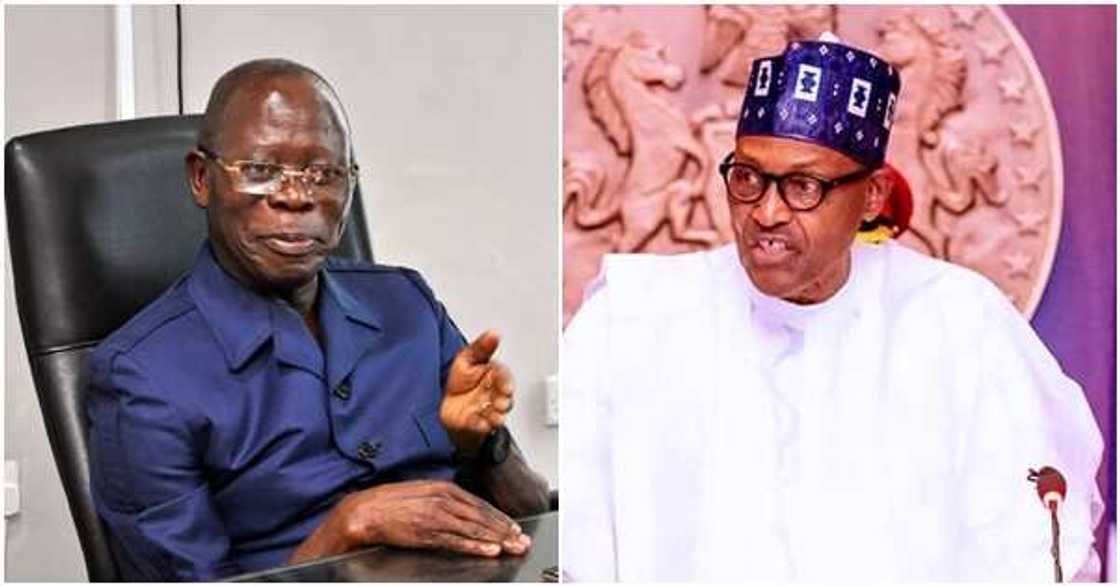 Oshiomhole makes clarification over reported fight with President Buhari