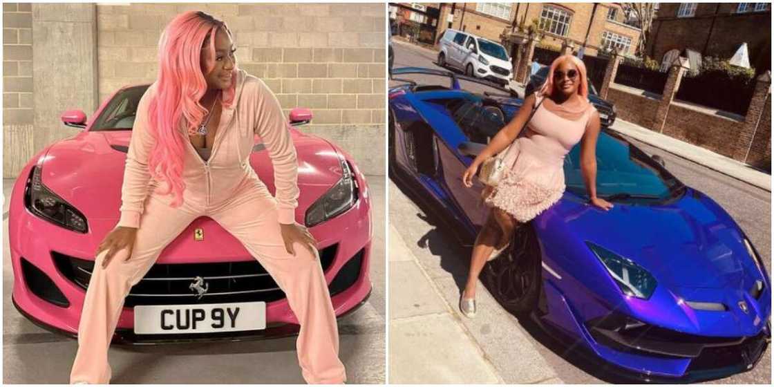 DJ Cuppy Asks Ferrari for Refund As She Poses Beside Sleek Blue Ride in New Photos DJ Cuppy Asks Ferrari for Refund As She Poses Beside Sleek Blue Ride in New Photos