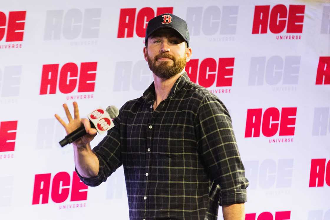 Chris Evans speaks during an event at CenturyLink Chris Evans speaks during an event at CenturyLink