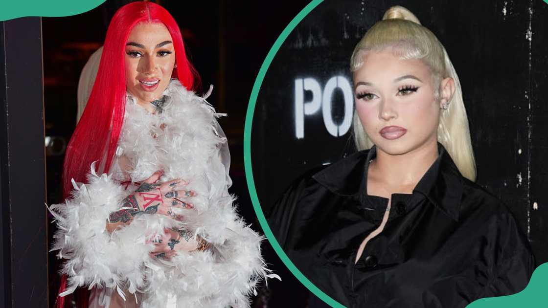 Bhad Bhabie in Atlanta, Georgia (L). Alabama Barker in New York City, New York, United States (R). Bhad Bhabie in Atlanta, Georgia (L). Alabama Barker in New York City, New York, United States (R).