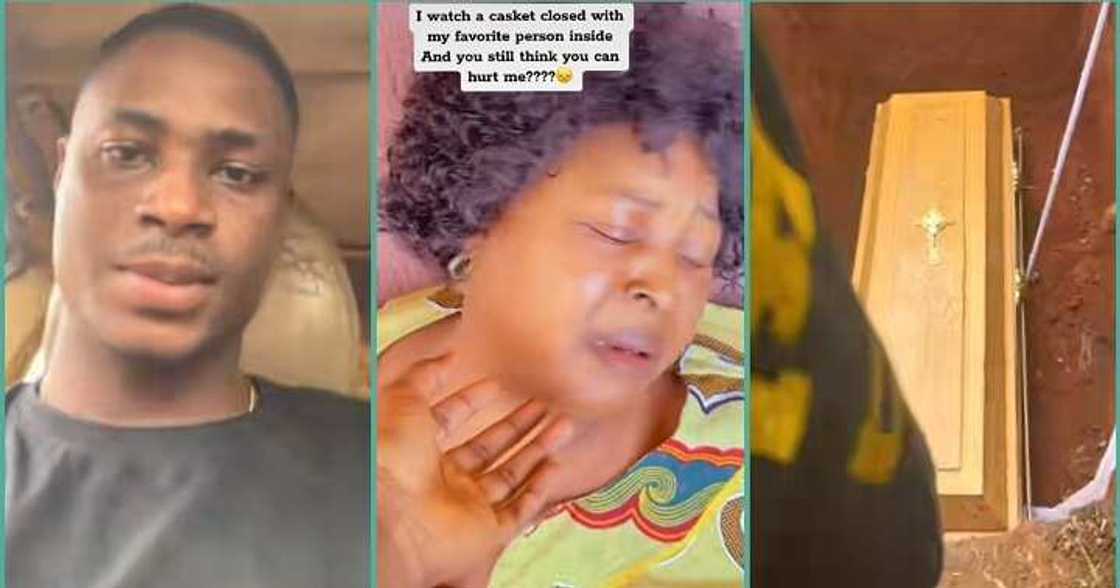 Nigerian man in tears as he mourns the death of his mother