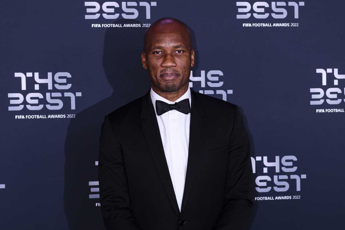 Didier Yves Drogba poses for photos during the Green Carpet Arrivals prior The Best FIFA Football Awards in Paris