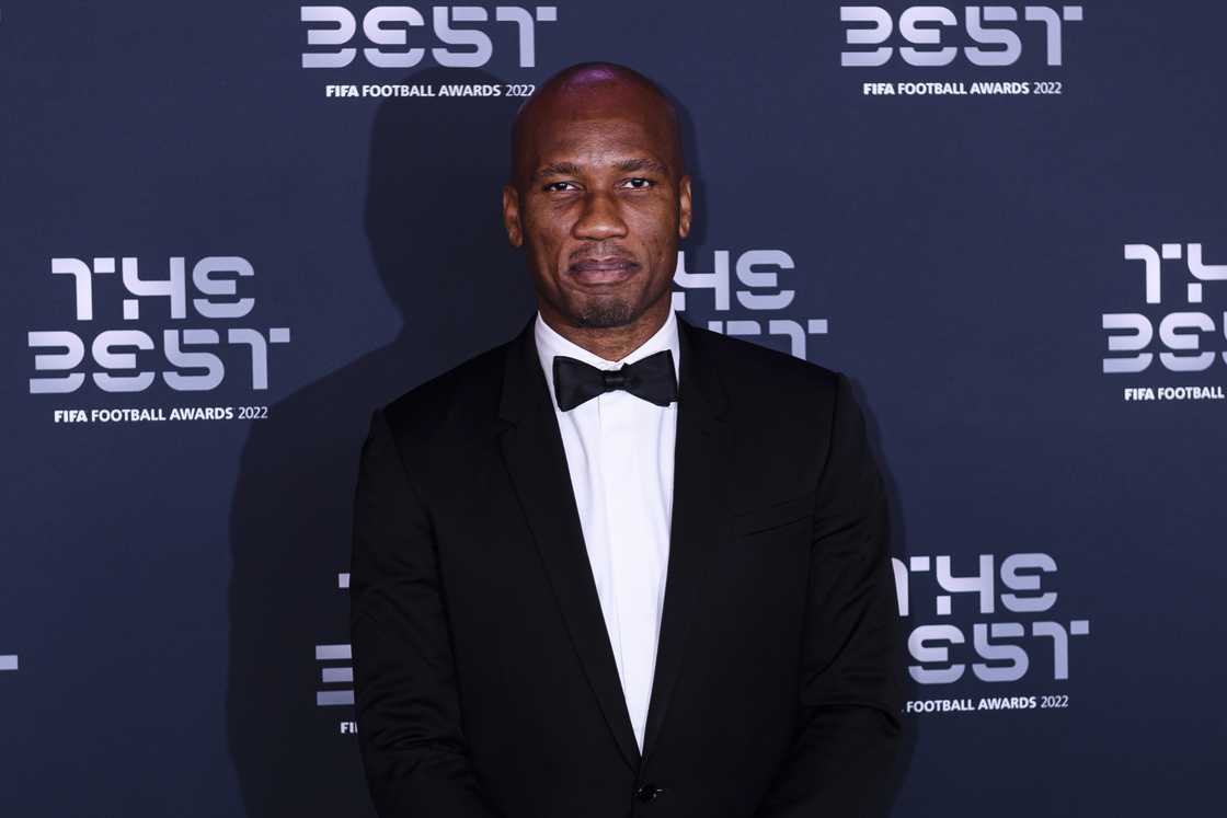 Didier Yves Drogba poses for photos during the Green Carpet Arrivals prior The Best FIFA Football Awards in Paris Didier Yves Drogba poses for photos during the Green Carpet Arrivals prior The Best FIFA Football Awards in Paris