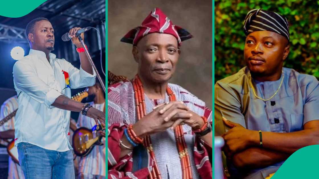 Taye Currency's son reacts to his viral Olubadan performance.
