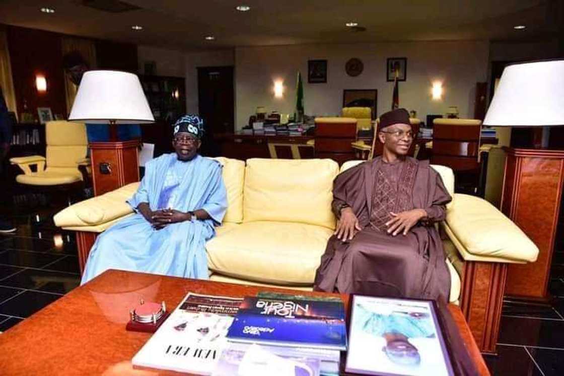 Tsohon gwamnan Legas, Bola Tinubu da gwamna El-Rufai. Tsohon gwamnan Legas, Bola Tinubu da gwamna El-Rufai.