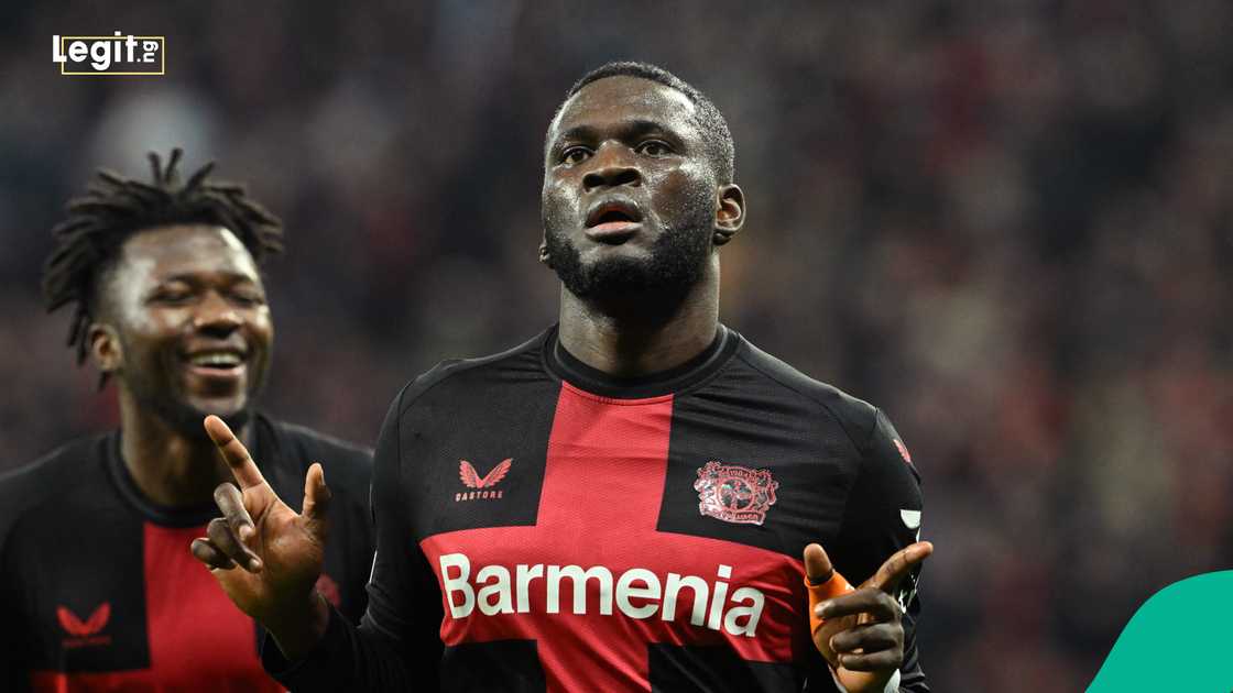 Bayer Leverkusen, Victor Boniface, UEFA Europa League, Qarabag FK, Germany. Bayer Leverkusen, Victor Boniface, UEFA Europa League, Qarabag FK, Germany.