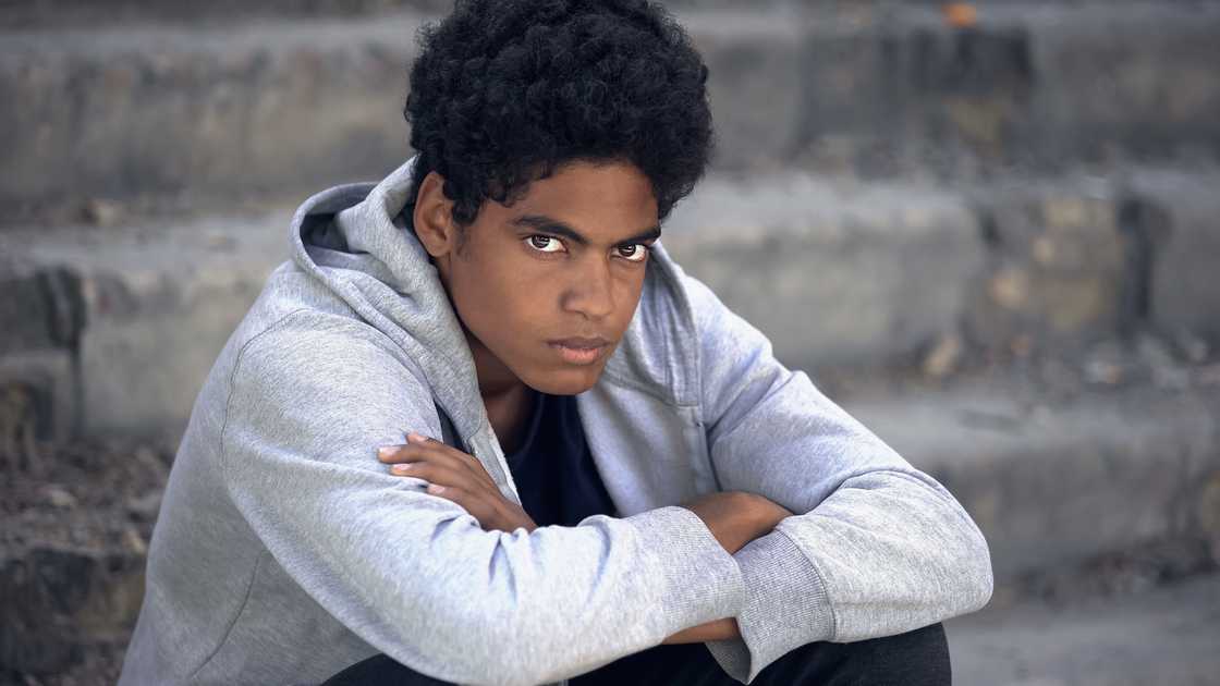 A sad teen boy A sad teen boy