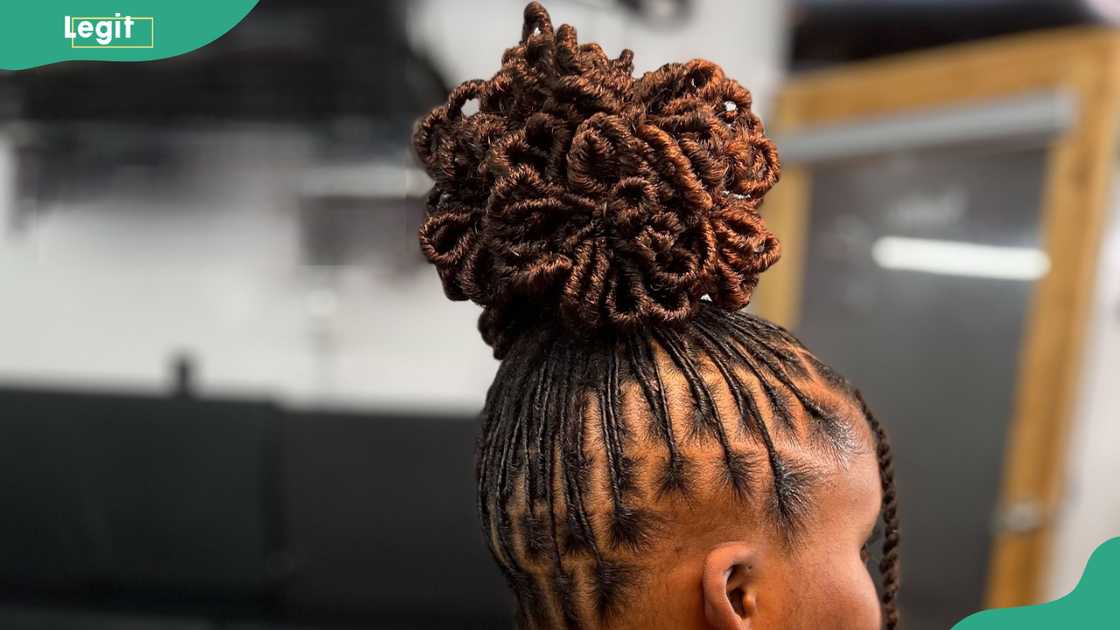 Single bun loc updo hairstyle Single bun loc updo hairstyle