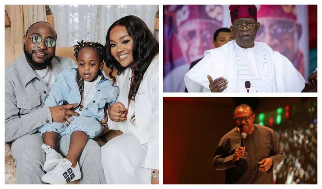 Davido, Chioma, Peter Obi, Tinubu Davido, Chioma, Peter Obi, Tinubu