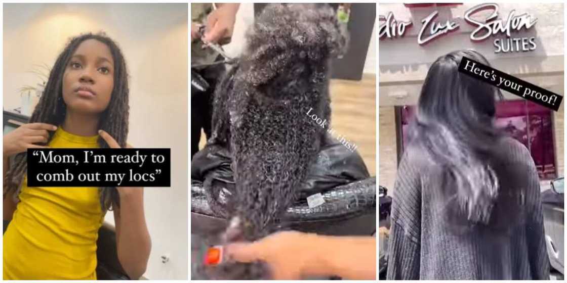 Photos of the young girl's hair. Photos of the young girl's hair.