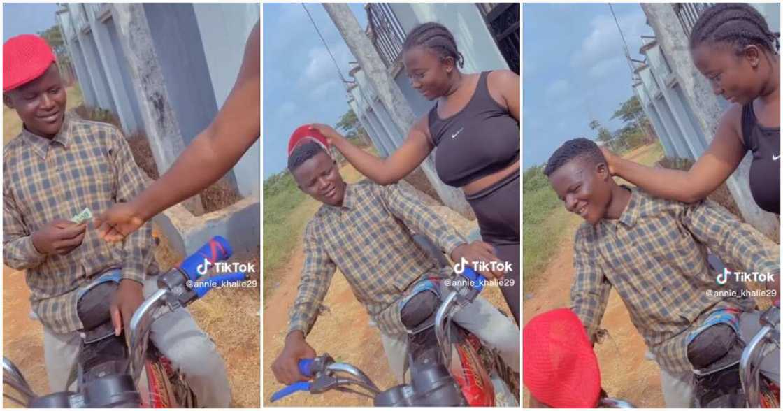 I love you, Nigerian lady professes love to okada man,okada man, cash, pets, caresses I love you, Nigerian lady professes love to okada man,okada man, cash, pets, caresses