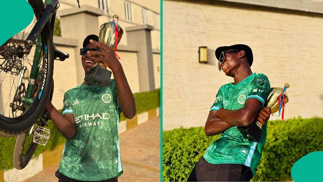 A young Nigerian cyclist shares how he made tall viral bicycle