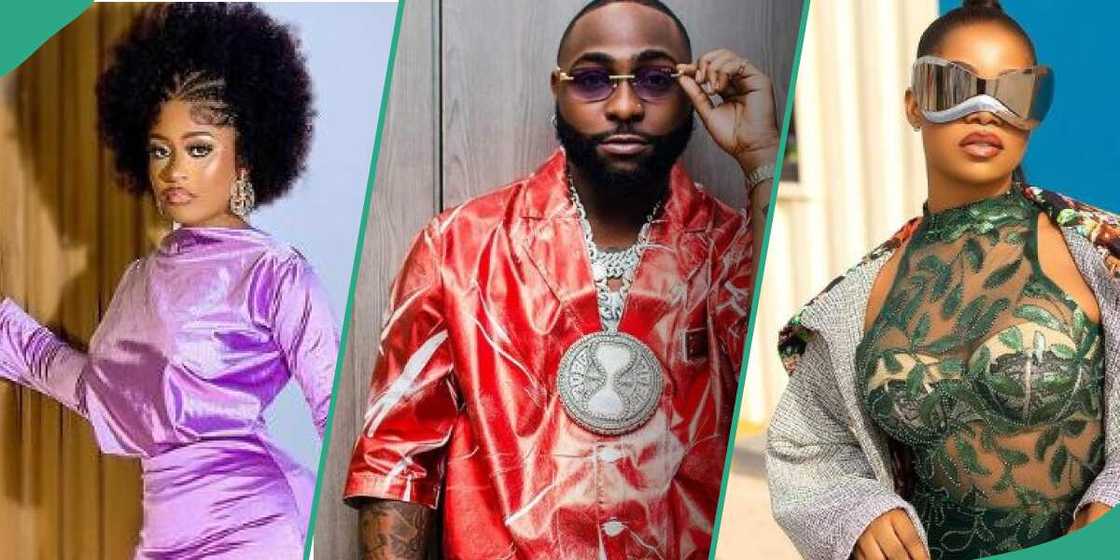 BBNaija stars Tacha and Phyna with Davido BBNaija stars Tacha and Phyna with Davido