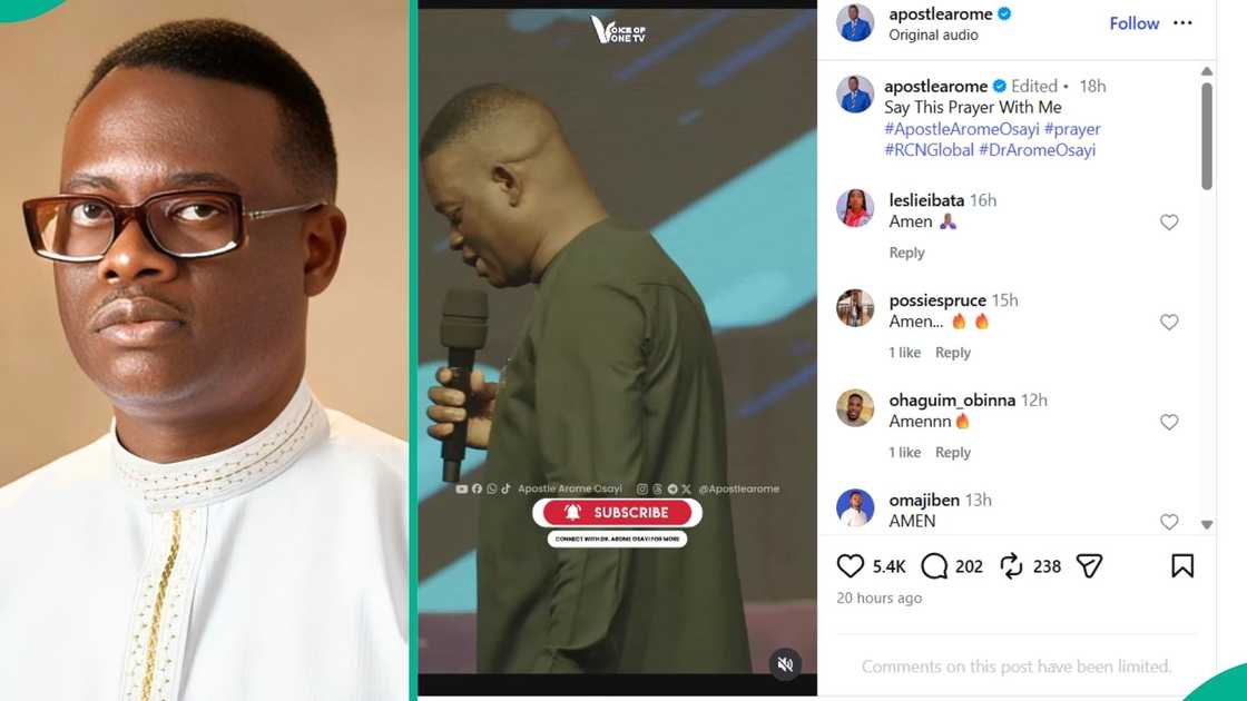 Pastor Arome Osayi locks comments following criticism over his viral sermon on Nigeria’s calling