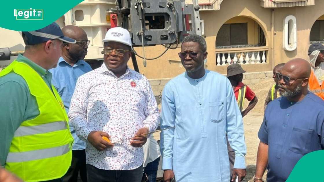 Senator David Umahi inspecting road project Senator David Umahi inspecting road project