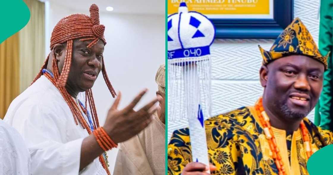 Ooni of Ife reacted after being accused of ignoring Alaafin of Oyo in viral Abuja clip. Ooni of Ife reacted after being accused of ignoring Alaafin of Oyo in viral Abuja clip.