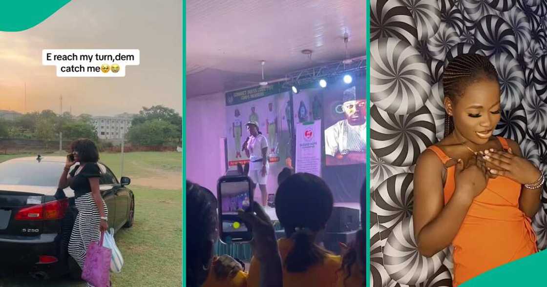 Lady corper climbs for a stand up comedy Lady corper climbs for a stand up comedy