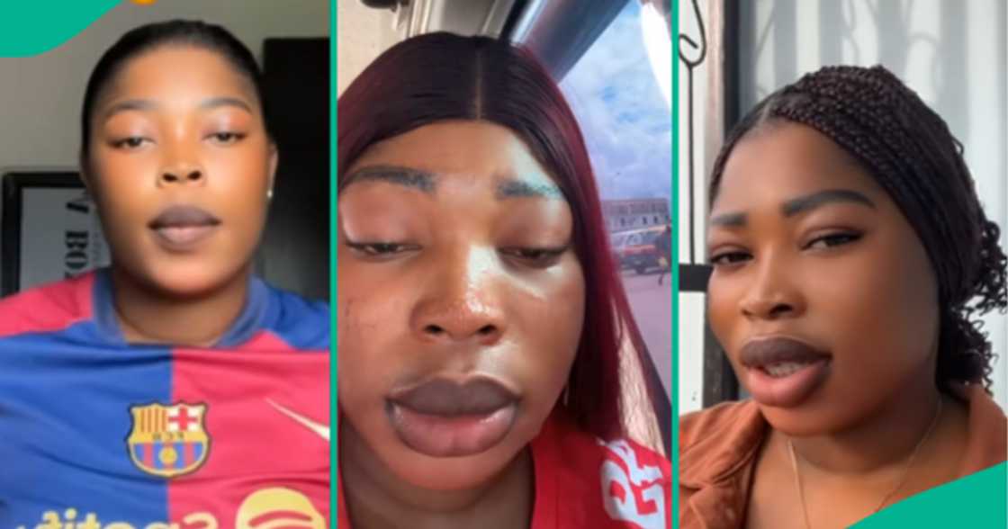 Lady in tears after seeing female slippers at her man's doorstep. Lady in tears after seeing female slippers at her man's doorstep.