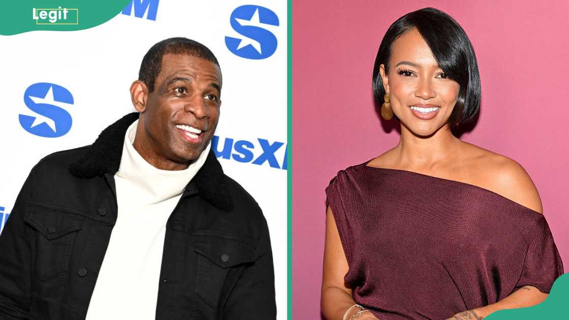 Deion Sanders in New York City. Karrueche Tran in West Hollywood, California.