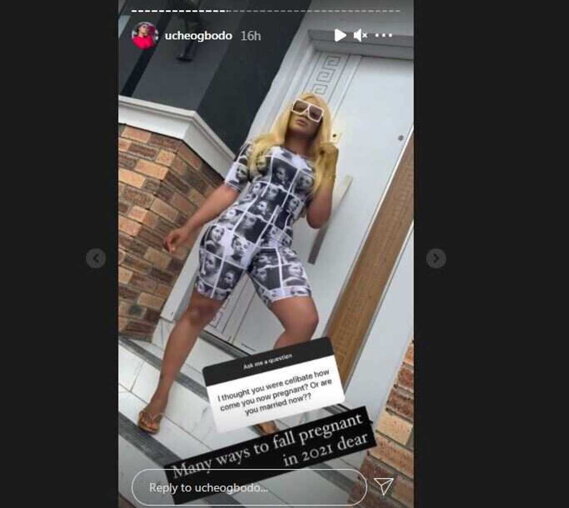 There Are Many Ways to Fall Pregnant: Uche Ogbodo Tells Fan Who Asked Her Celibacy Journey There Are Many Ways to Fall Pregnant: Uche Ogbodo Tells Fan Who Asked Her Celibacy Journey
