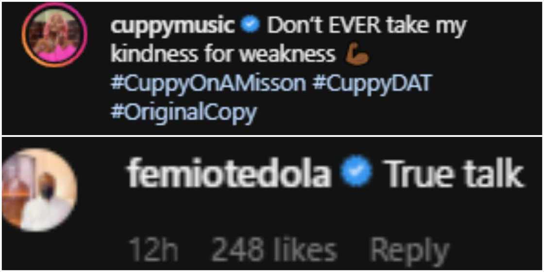 Don't ever take my kindness for weakness, DJ Cuppy and her father send out warning Don't ever take my kindness for weakness, DJ Cuppy and her father send out warning