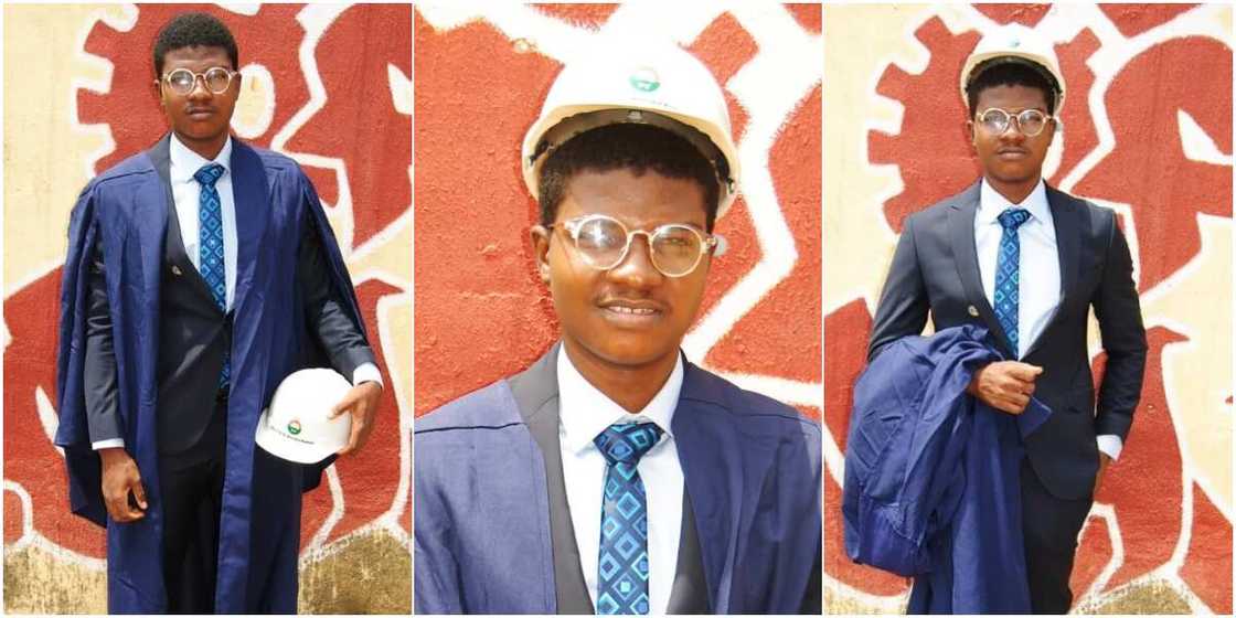 Nigerian man celebrates bagging 1st class in petroleum engineering, shares adorable photos