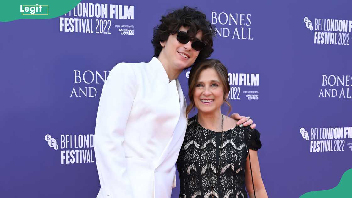 Timothée Chalamet and mother Nicole Flender in London, England Timothée Chalamet and mother Nicole Flender in London, England