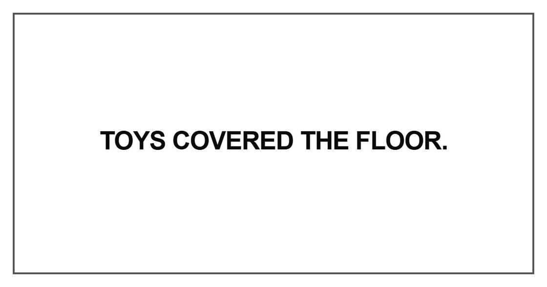 Toys covered the floor Toys covered the floor