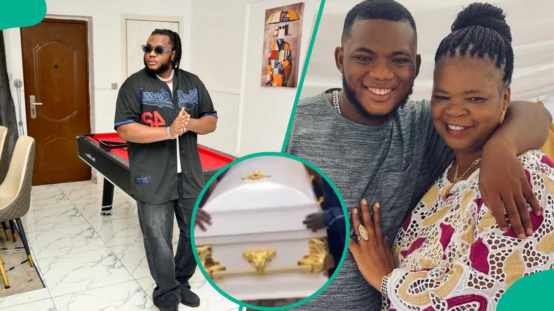 Peju Ogunmola's son burial surfaces online amid tears. Peju Ogunmola's son burial surfaces online amid tears.