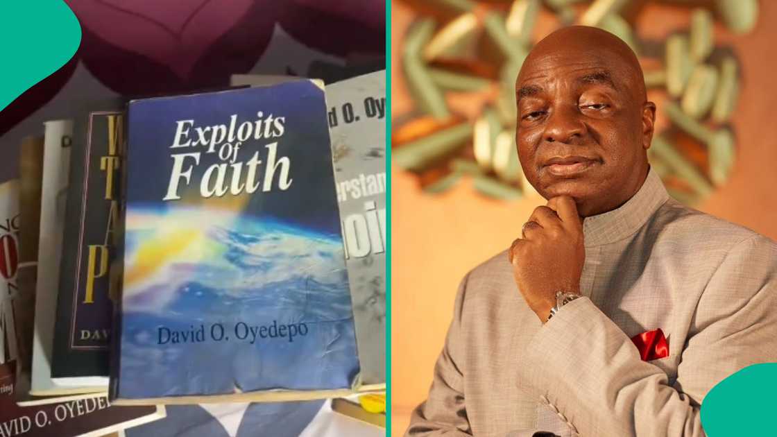Lady who owns 34 Bishop Oyedepo's books becomes viral sensation after she showcased them Lady who owns 34 Bishop Oyedepo's books becomes viral sensation after she showcased them