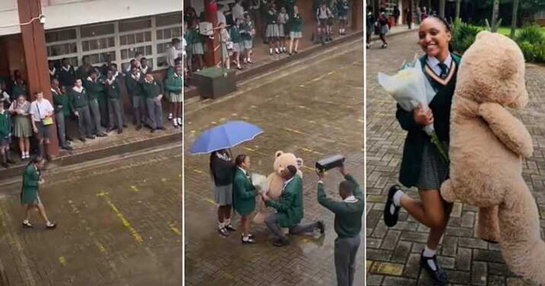 Secondary school boy proposes to girlfriend