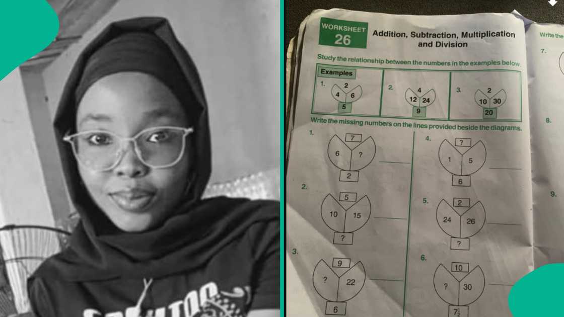 Lady shares photo of homework given to her niece. Lady shares photo of homework given to her niece.