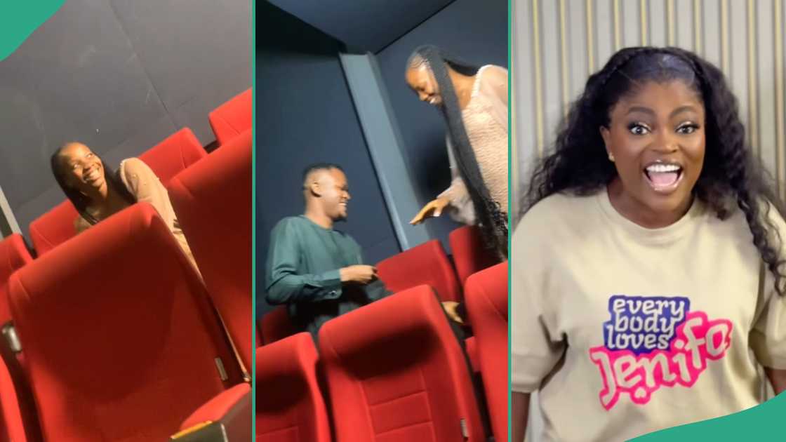 Lady goes to cinema to watch Funke Akindele's movie.