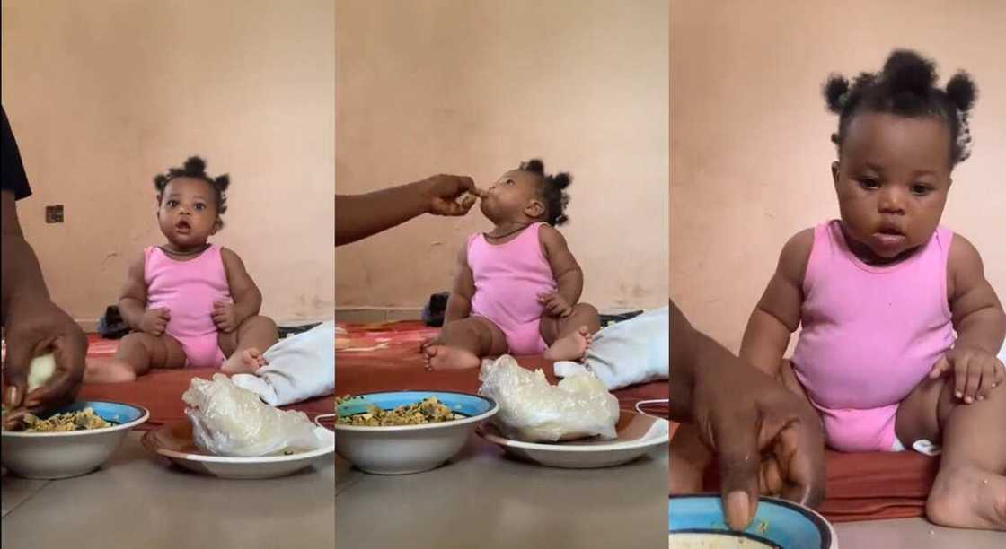 Photos of a Nigerian baby who likes eating fufu. Photos of a Nigerian baby who likes eating fufu.