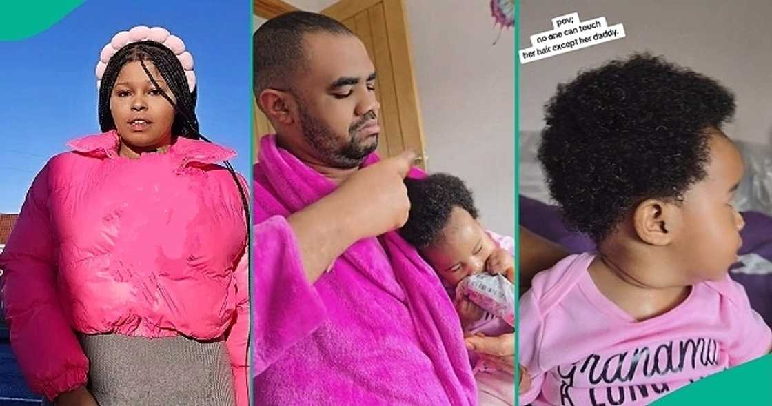 Little girl who allows only her father to touch her hair trends online Little girl who allows only her father to touch her hair trends online