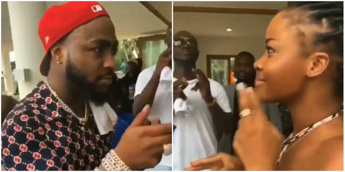 Davido and an unknown lady Davido and an unknown lady