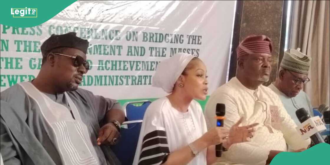 Barrister Medina Anako addressing journalists during the launch of the Fruits of Renewed Hope Initiative in Abuja. Barrister Medina Anako addressing journalists during the launch of the Fruits of Renewed Hope Initiative in Abuja.
