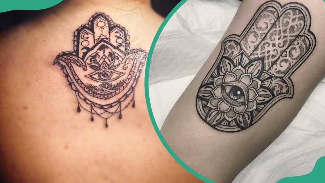 Hamsa hand tattoos