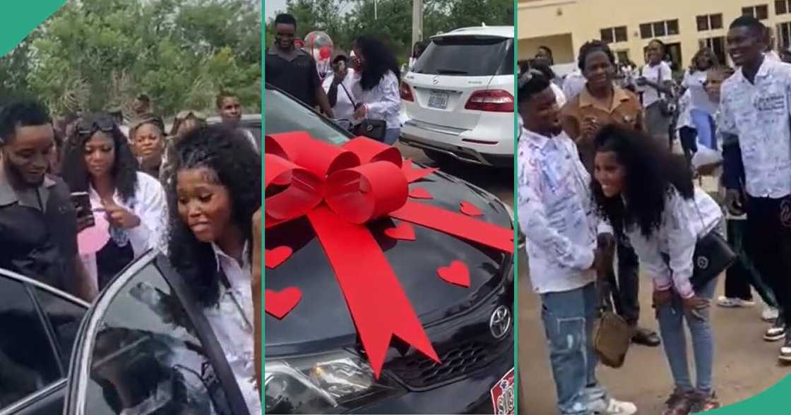 EKSU student gets car gift.