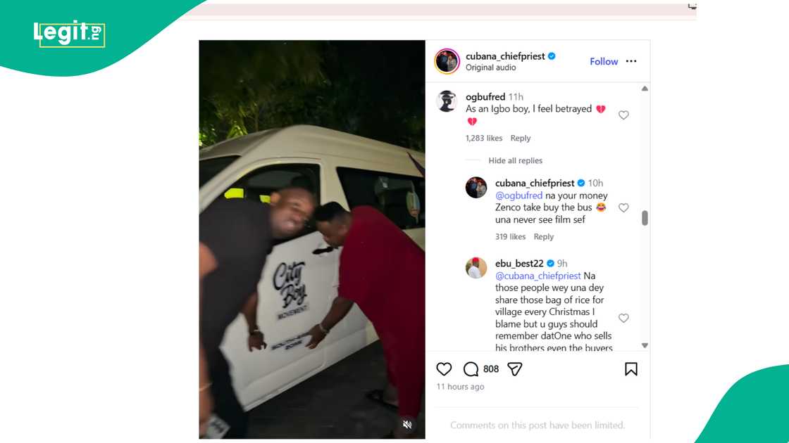 Cubana Chiefpriest, Bola Tinubu, 2027 election, Igbos