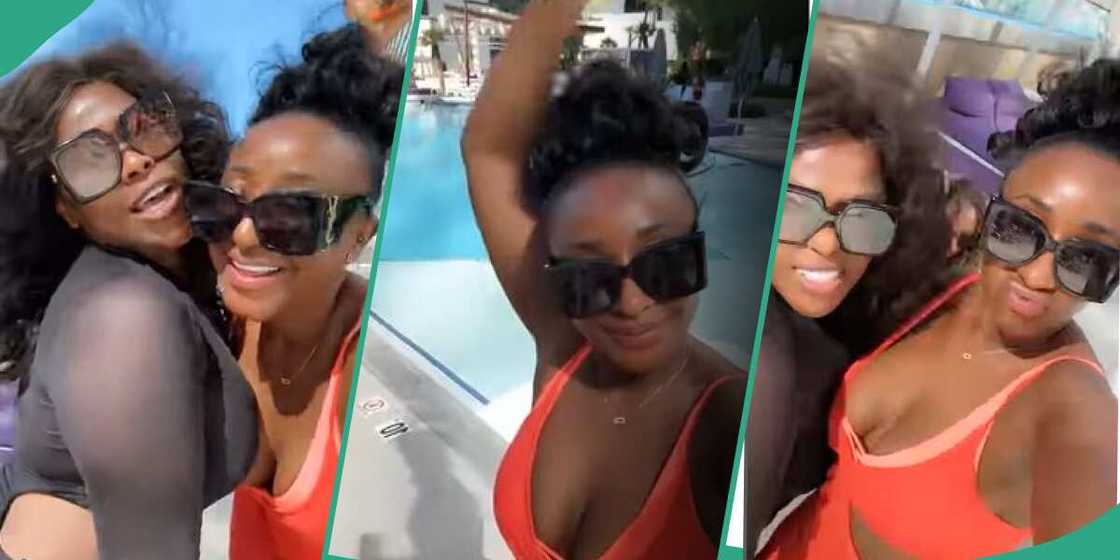 Clip of Ini Edo and Uche Jombo on vacation in Las Vegas