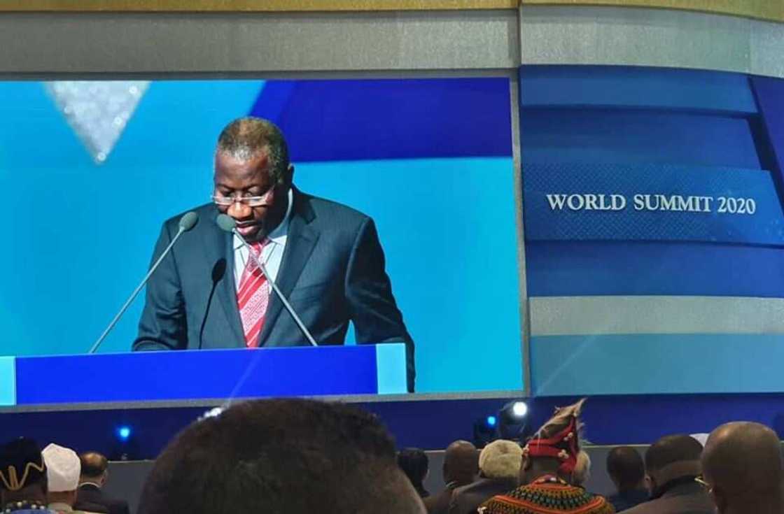 Goodluck Jonathan delivers speech at world summit in South Korea Goodluck Jonathan delivers speech at world summit in South Korea