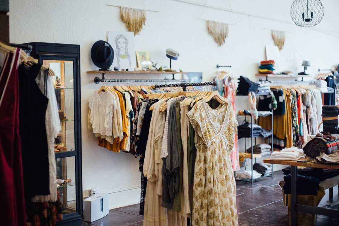 Clothes in boutique Clothes in boutique