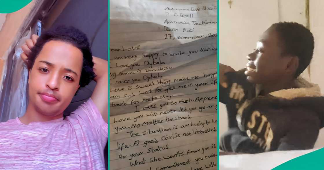 Man shares love letter his younger brother got from classmate in school Man shares love letter his younger brother got from classmate in school
