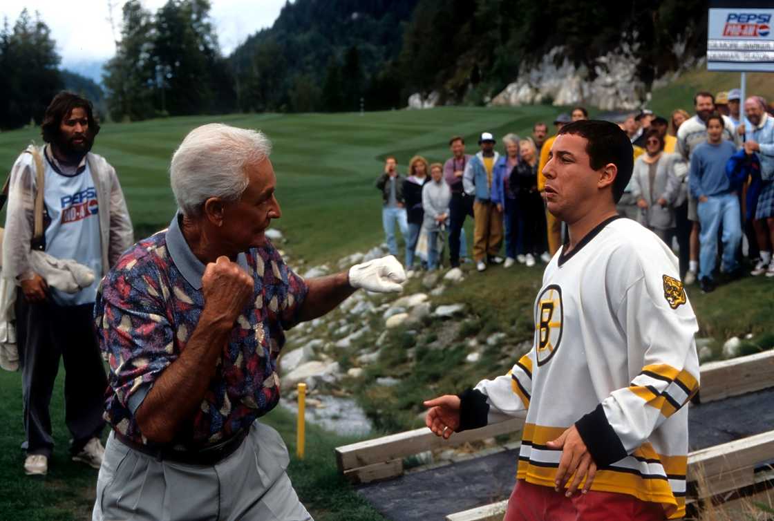 Bob Barker throws a punch at Happy in a Happy Gilmore scene