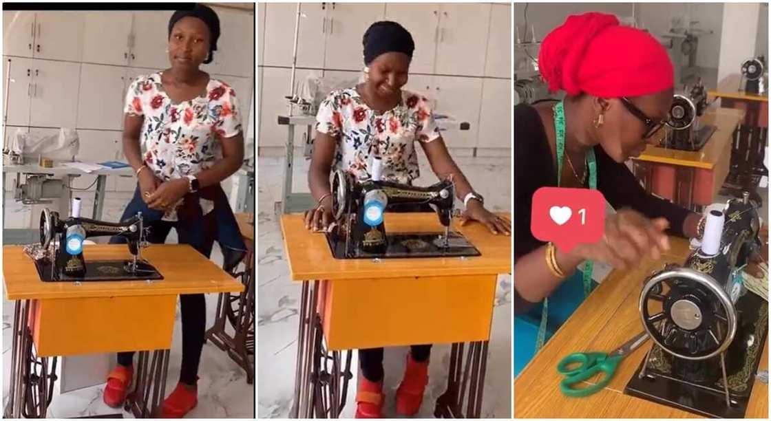 Photos of a lady who is a tailor. Photos of a lady who is a tailor.